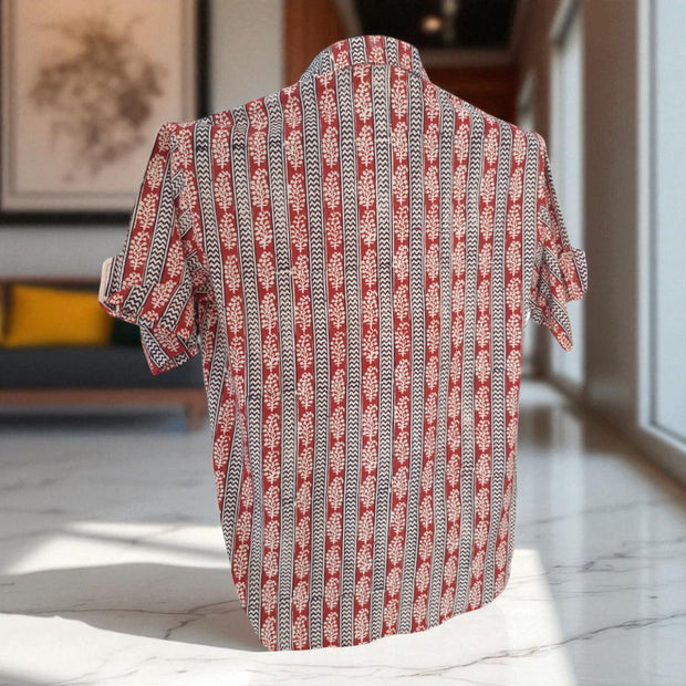Artsy Hand Block Print Mens Shirt