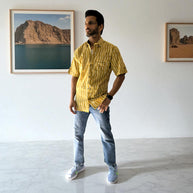 Artsy Hand Block Print Mens Shirt
