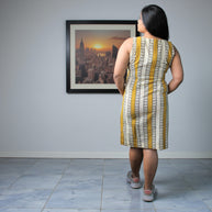 Mustard Muse Handblock Cotton Shift Dress