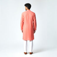 Light Red Chikankari Cotton Kurta