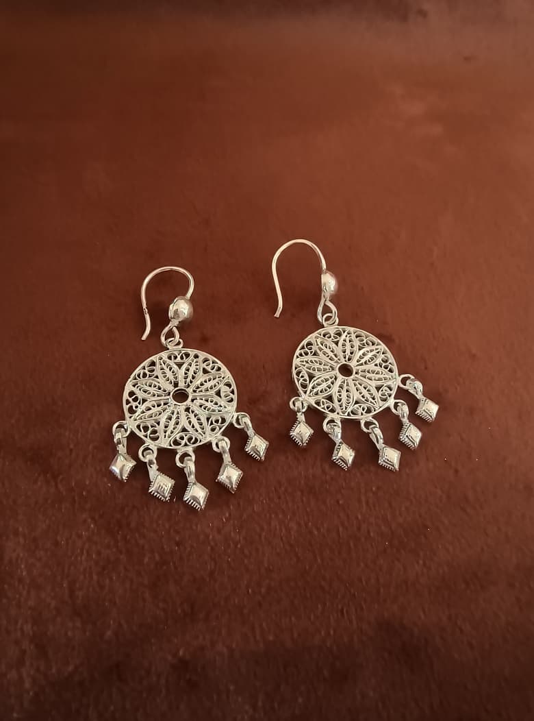 Dreamcatcher Silver Filigree Earrings