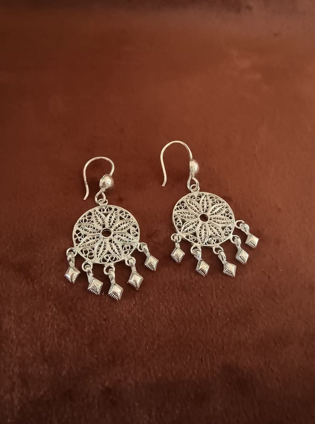 Dreamcatcher Silver Filigree Earrings