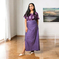 Purple Handwoven Cotton Long Skirt