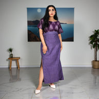 Purple Handwoven Cotton Long Skirt