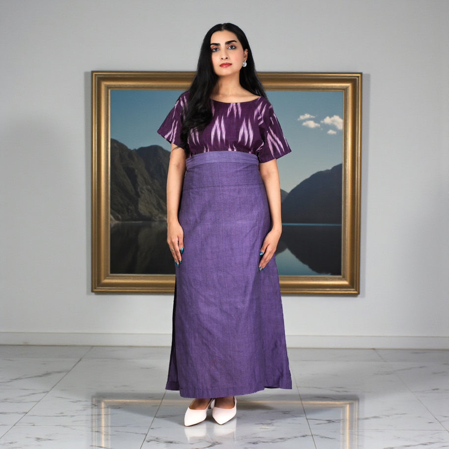Purple Handwoven Cotton Long Skirt