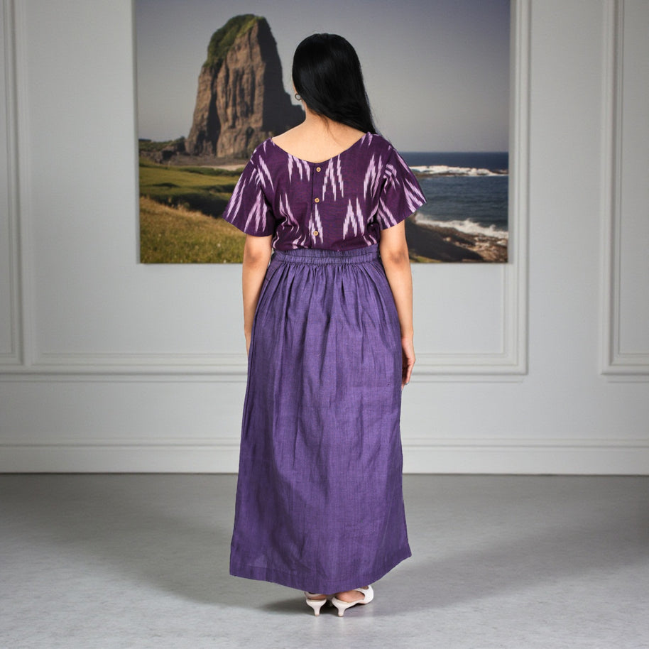 Purple Handwoven Cotton Long Skirt
