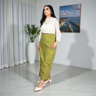 Green Handwoven Cotton Long Skirt