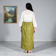 Green Handwoven Cotton Long Skirt