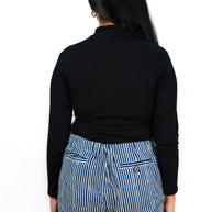 Hand Block Print Cotton Navy Blue & White Stripe Pants
