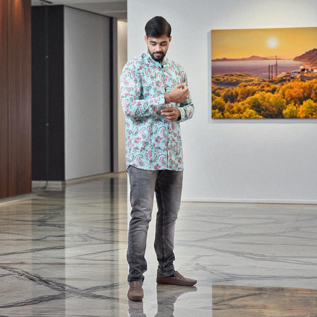 GreenMuse Handblock Cotton Short Kurta