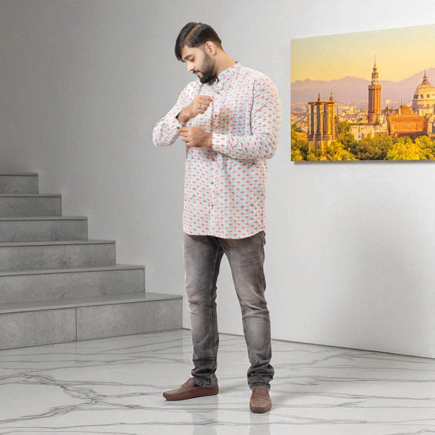 LotusEase Handblock Cotton Short Kurta