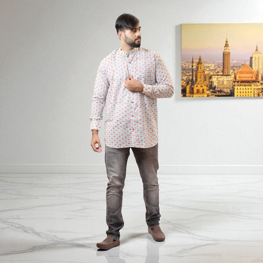 LotusEase Handblock Cotton Short Kurta