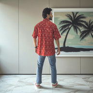 Artsy Hand Block Print Mens Shirt