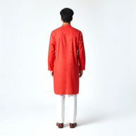 Dark Red Chikankari Cotton Kurta