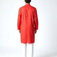 Dark Red Chikankari Cotton Kurta
