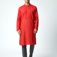 Dark Red Chikankari Cotton Kurta