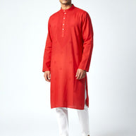 Dark Red Chikankari Cotton Kurta