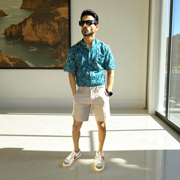 Artsy Hand Block Print Mens Shirt