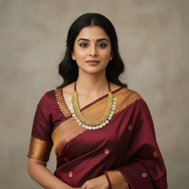 Dhokra Chidiya Coin Necklace