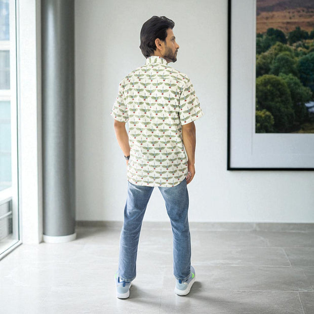 Artsy Hand Block Print Mens Shirt