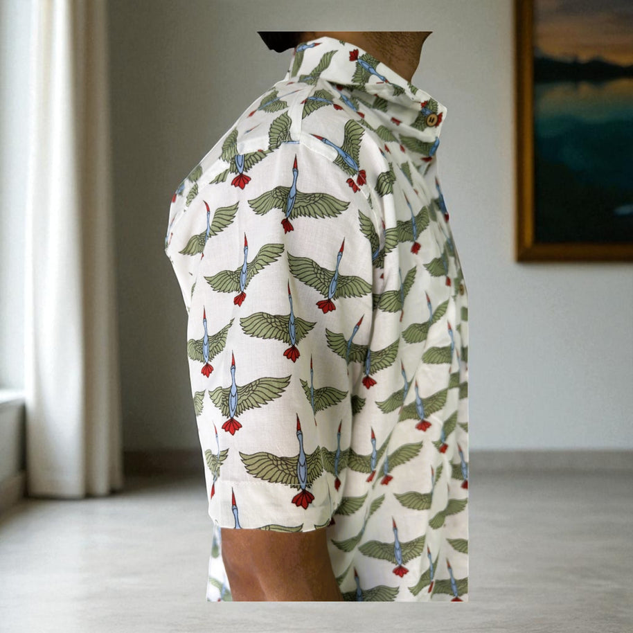 Artsy Hand Block Print Mens Shirt