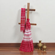 White Red Stripe Handwoven Cotton Saree