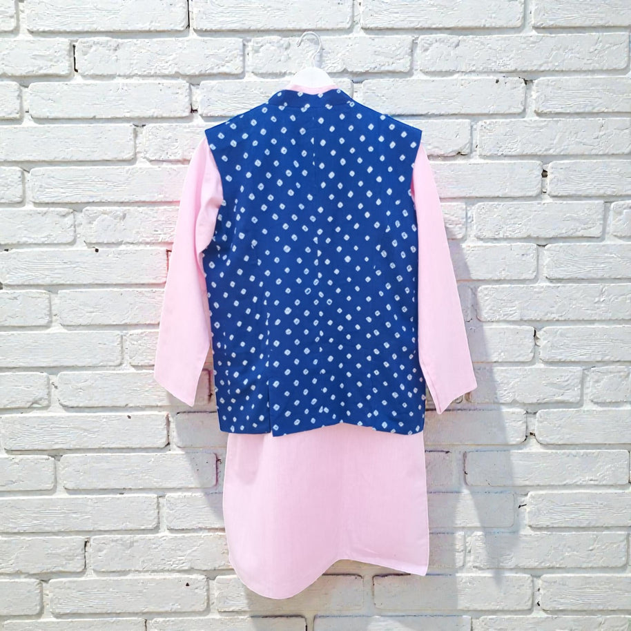 Blue Bandhani Cotton Jacket