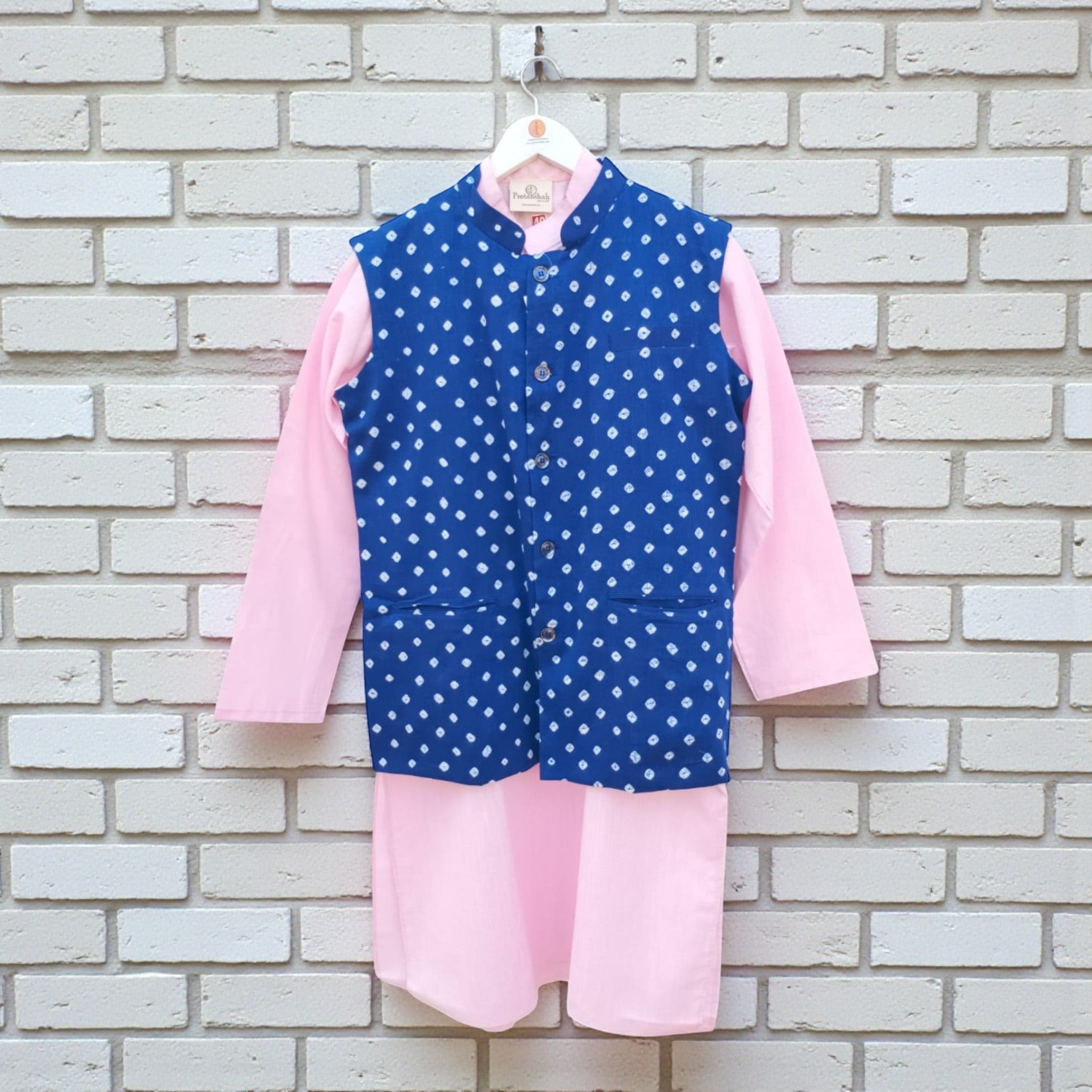 Blue Bandhani Cotton Jacket