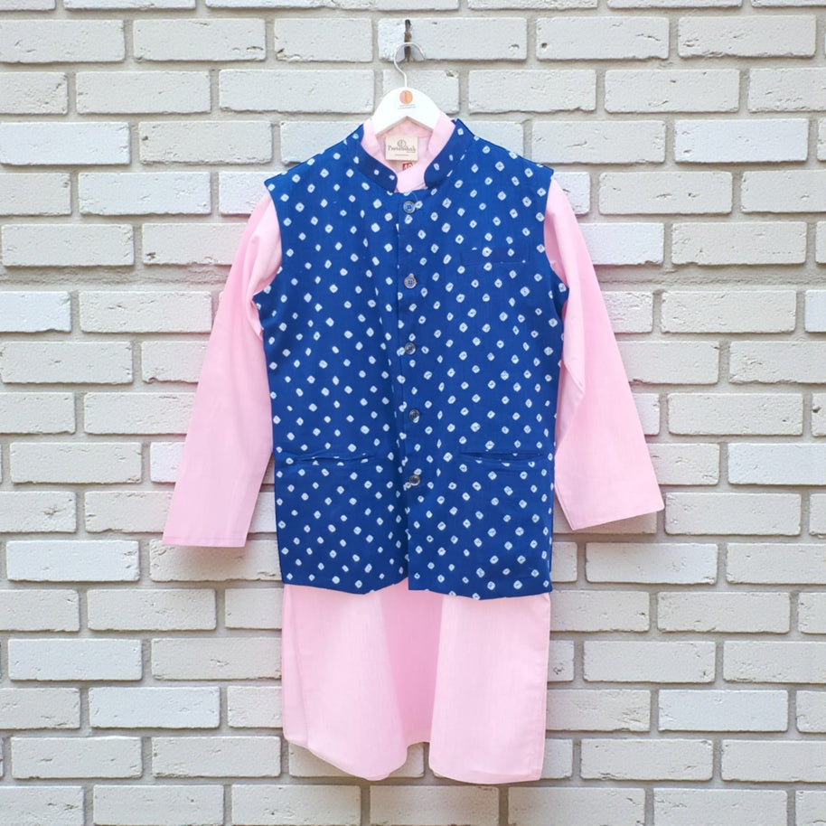 Blue Bandhani Cotton Jacket