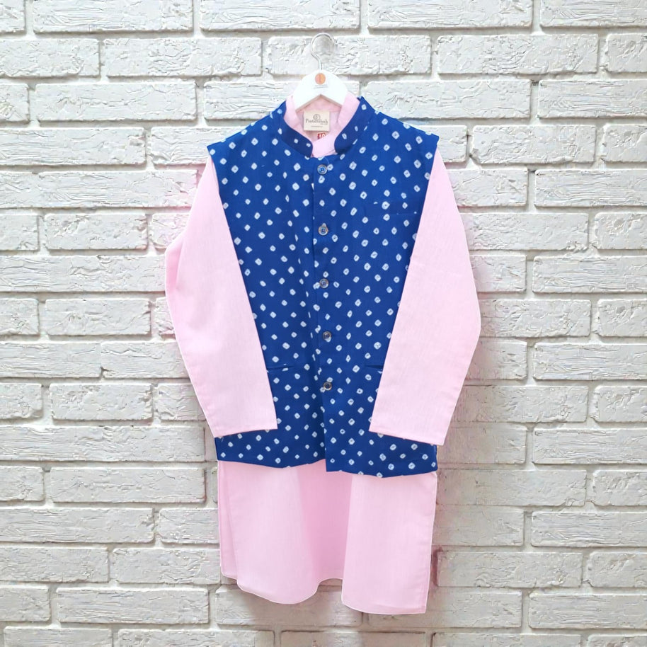 Blue Bandhani Cotton Jacket