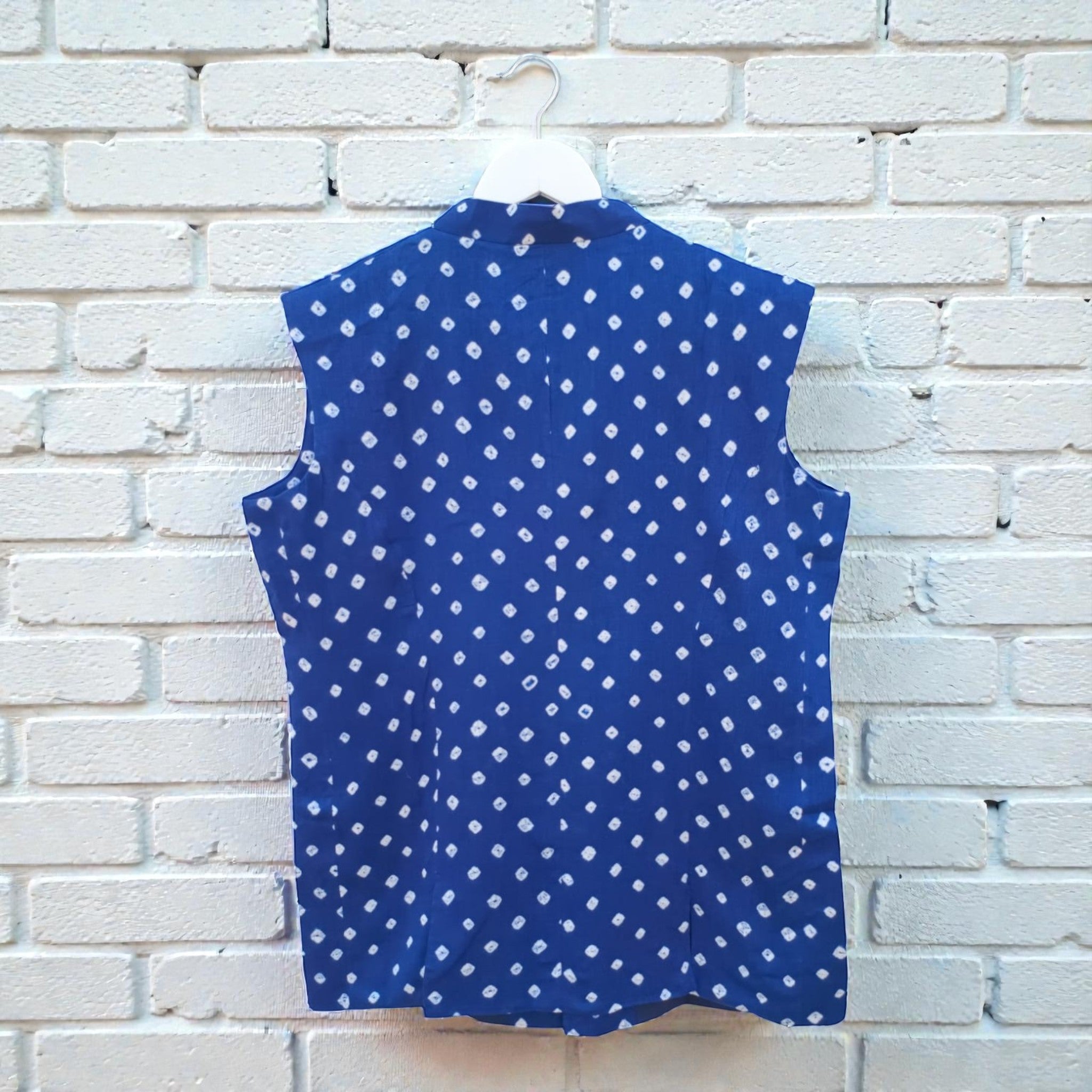 Blue Bandhani Cotton Jacket