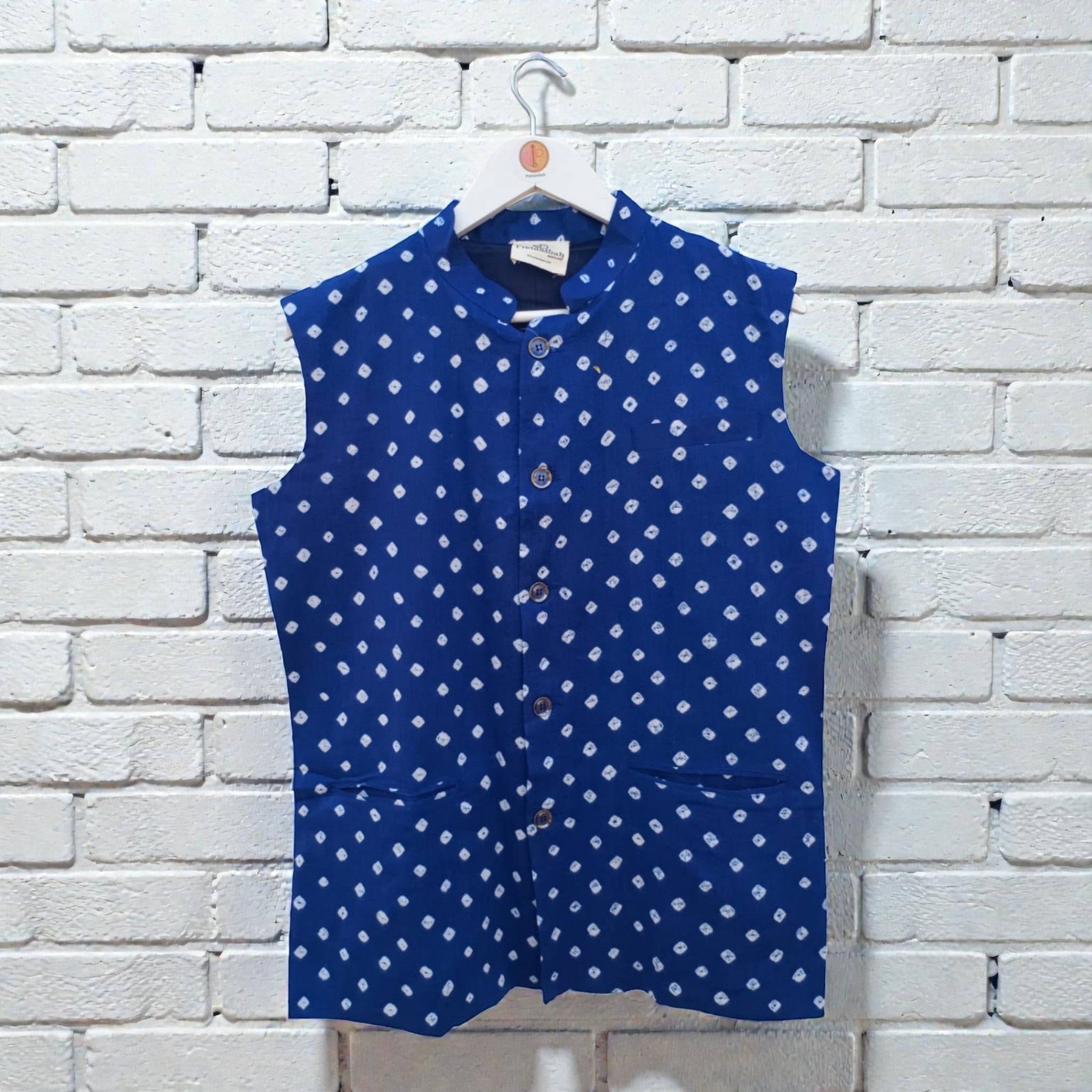 Blue Bandhani Cotton Jacket