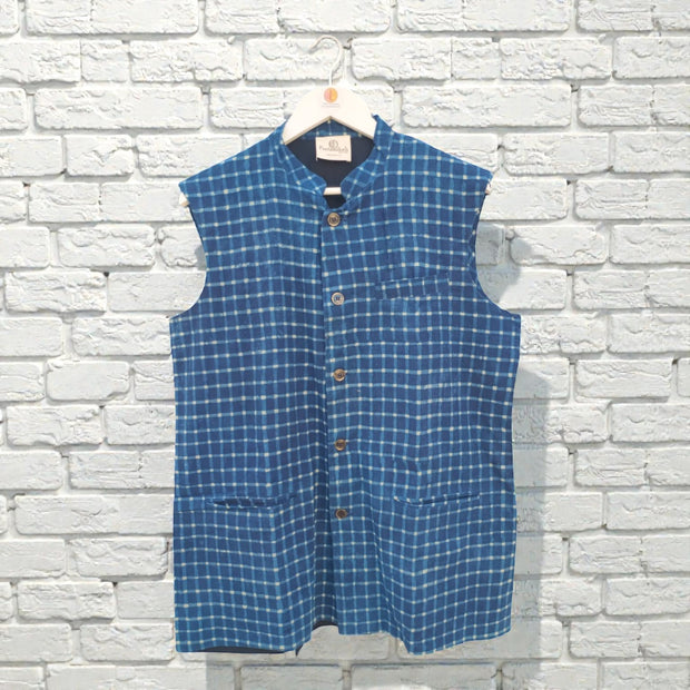 Blue Ckeck Cotton Jacket