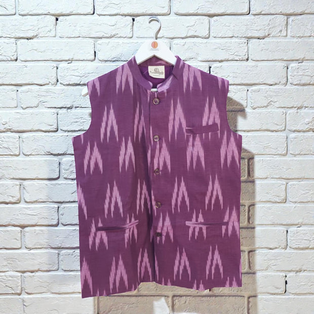 Purple Ikat Cotton Jacket