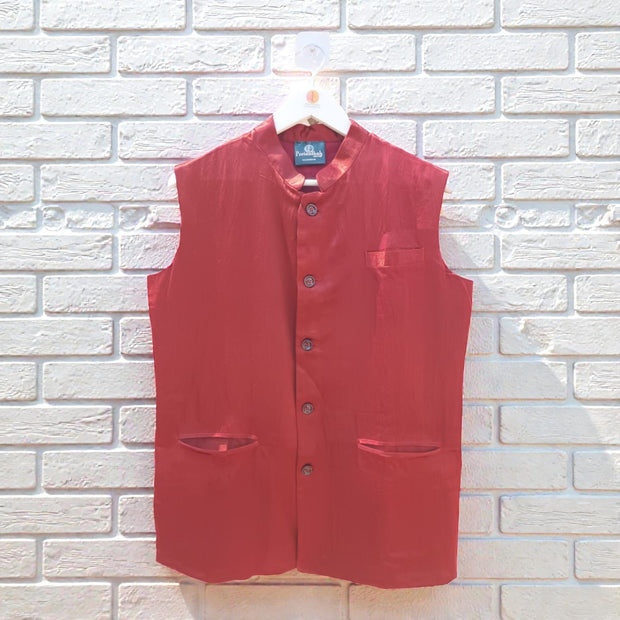 Maroon Modal Silk Jacket