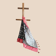 Black Soft Litchi Silk Saree