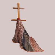 Offwhite Maroon Stripe Kota Cotton Saree
