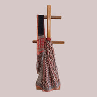 Offwhite Maroon Stripe Kota Cotton Saree