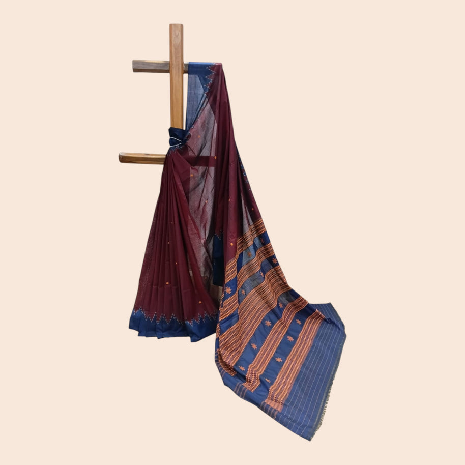 Maroon Kotpad Cotton Saree