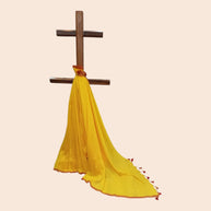 Yellow Plain Handwoven Cotton Saree
