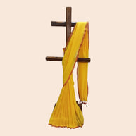 Yellow Plain Handwoven Cotton Saree