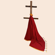 Red Plain Handwoven Cotton Saree