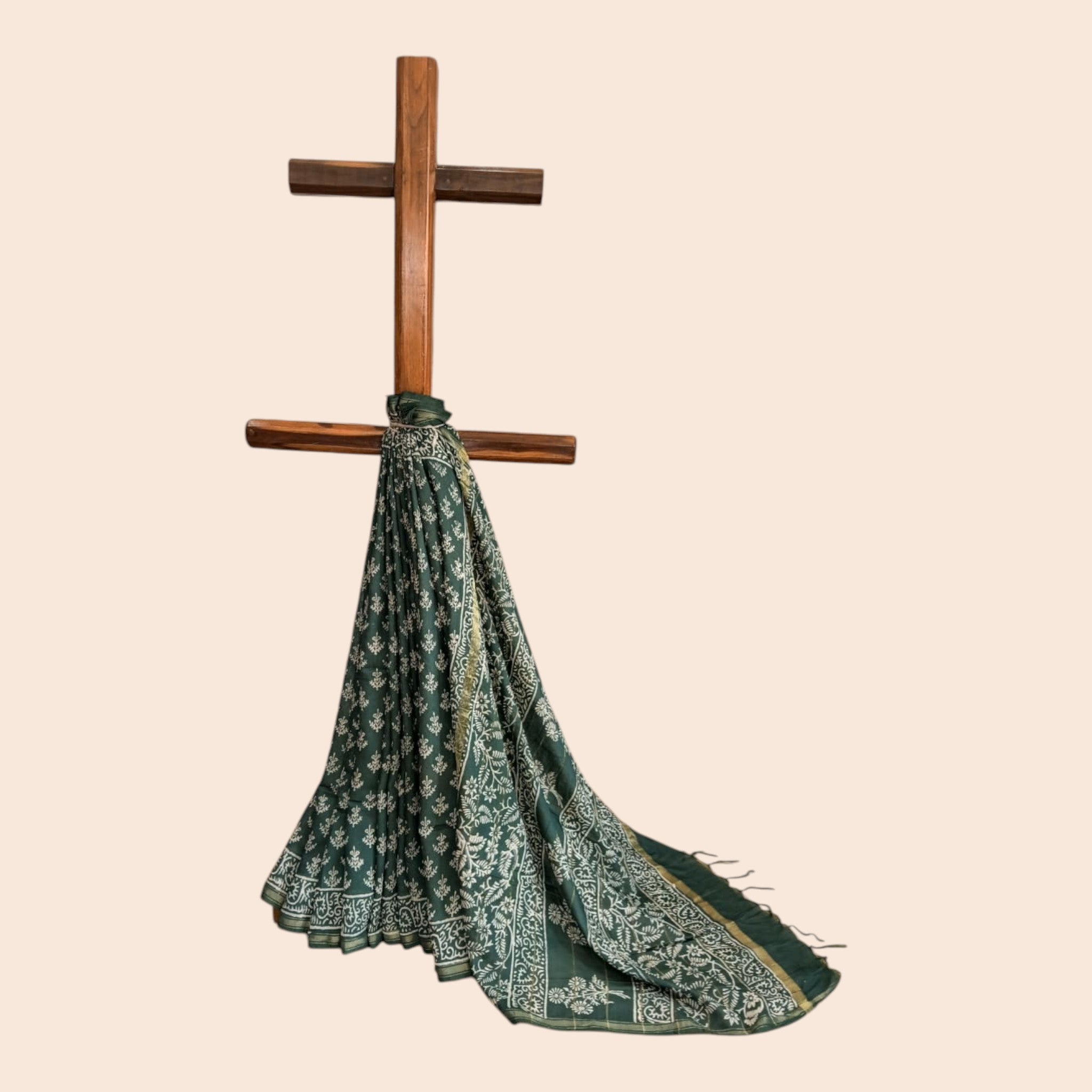 Aarvi Handblock Chanderi Silk Saree