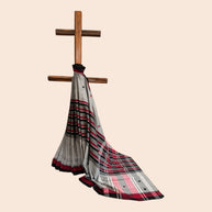 Grey Black Stripe Handwoven Cotton Saree