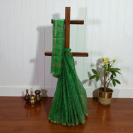 Green Leaf Handblock Kota Cotton Saree