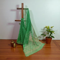 Green Leaf Handblock Kota Cotton Saree