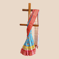 Blue Soft Litchi Silk Saree