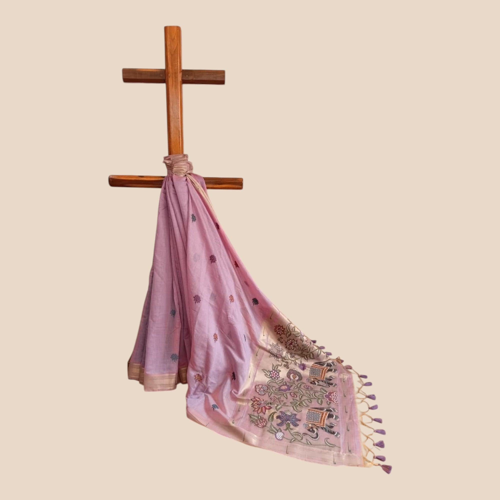 Purple Paithani Munga Cotton Saree