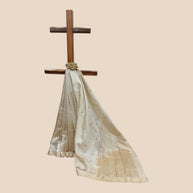 Light Brown Tussar Cutwork Silk Saree