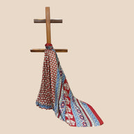 Maroon Ajrakh Modal Silk Saree